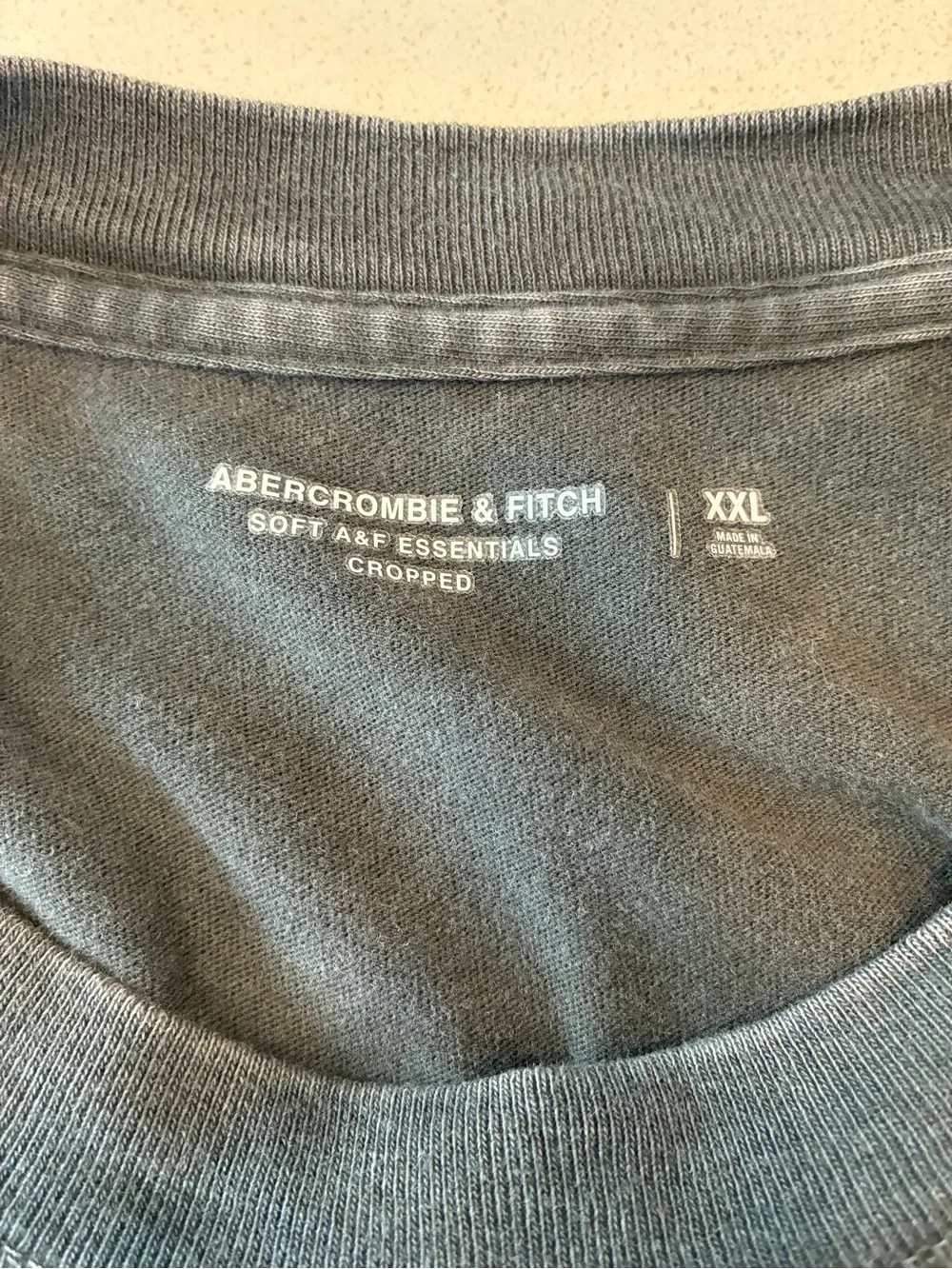 Abercrombie & Fitch Oasis Logo Crewneck T-Shirt - Charcoal with White Print